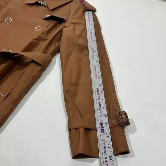Burberry Wharfbridge Size US 10 Chestnut Brown Gabardine Trench Coat NWT $2550